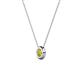 2 - Arela 4.00 mm Round Yellow Diamond Donut Bezel Solitaire Pendant Necklace 