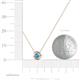3 - Arela 4.00 mm Round Blue Topaz Donut Bezel Solitaire Pendant Necklace 