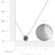 3 - Arela 4.00 mm Round Blue Diamond Donut Bezel Solitaire Pendant Necklace 