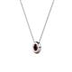2 - Arela 4.00 mm Round Red Garnet Donut Bezel Solitaire Pendant Necklace 