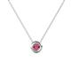 1 - Arela 4.00 mm Round Rhodolite Garnet Donut Bezel Solitaire Pendant Necklace 
