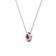 2 - Arela 4.00 mm Round Rhodolite Garnet Donut Bezel Solitaire Pendant Necklace 