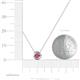 3 - Arela 4.00 mm Round Rhodolite Garnet Donut Bezel Solitaire Pendant Necklace 
