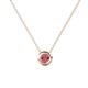 1 - Arela 4.00 mm Round Rhodolite Garnet Donut Bezel Solitaire Pendant Necklace 