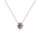 1 - Arela 4.40 mm Round Tanzanite Donut Bezel Solitaire Pendant Necklace 