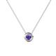 1 - Arela 4.40 mm Round Iolite Donut Bezel Solitaire Pendant Necklace 