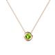 1 - Arela 4.40 mm Round Peridot Donut Bezel Solitaire Pendant Necklace 