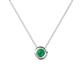 1 - Arela 4.40 mm Round Emerald Donut Bezel Solitaire Pendant Necklace 