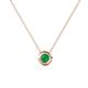 1 - Arela 4.40 mm Round Emerald Donut Bezel Solitaire Pendant Necklace 