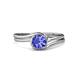 4 - Elena Signature 5.50 mm Round Tanzanite Bypass Solitaire Engagement Ring 