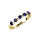 4 - Keva 3.40 mm Blue Sapphire 5 Stone Wedding Band 
