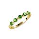 4 - Keva 3.40 mm Green Garnet 5 Stone Wedding Band 