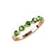 4 - Keva 3.40 mm Green Garnet 5 Stone Wedding Band 