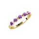 4 - Keva 3.40 mm Amethyst 5 Stone Wedding Band 