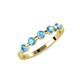 4 - Keva 3.40 mm Blue Topaz 5 Stone Wedding Band 