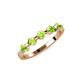 4 - Keva 3.40 mm Peridot 5 Stone Wedding Band 