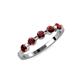 4 - Keva 3.40 mm Red Garnet 5 Stone Wedding Band 