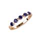 4 - Keva 3.40 mm Blue Sapphire 5 Stone Wedding Band 