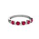 3 - Keva 3.40 mm Ruby 5 Stone Wedding Band 