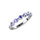 4 - Keva 3.40 mm Tanzanite 5 Stone Wedding Band 