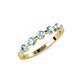 4 - Keva 3.40 mm Aquamarine 5 Stone Wedding Band 