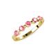 4 - Keva 3.40 mm Pink Tourmaline 5 Stone Wedding Band 