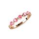 4 - Keva 3.40 mm Pink Tourmaline 5 Stone Wedding Band 