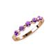 4 - Keva 3.40 mm Amethyst 5 Stone Wedding Band 