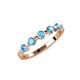 4 - Keva 3.40 mm Blue Topaz 5 Stone Wedding Band 