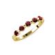 4 - Keva 3.40 mm Red Garnet 5 Stone Wedding Band 