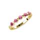 4 - Keva 3.40 mm Rhodolite Garnet 5 Stone Wedding Band 