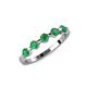 4 - Keva 3.40 mm Emerald 5 Stone Wedding Band 