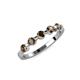 4 - Keva 3.40 mm Smoky Quartz 5 Stone Wedding Band 