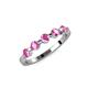 4 - Keva 3.40 mm Pink Sapphire 5 Stone Wedding Band 