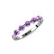 4 - Keva 3.40 mm Amethyst 5 Stone Wedding Band 