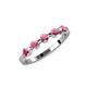 4 - Keva 3.40 mm Rhodolite Garnet 5 Stone Wedding Band 
