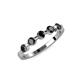 4 - Keva 3.40 mm Black Diamond 5 Stone Wedding Band 