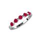 4 - Keva 3.40 mm Ruby 5 Stone Wedding Band 