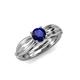 4 - Kayla Signature Blue Sapphire and Diamond Solitaire Plus Engagement Ring 
