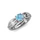 4 - Kayla Signature Blue Topaz and Diamond Solitaire Plus Engagement Ring 