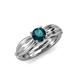 4 - Kayla Signature London Blue Topaz and Diamond Solitaire Plus Engagement Ring 