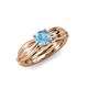 4 - Kayla Signature Blue Topaz and Diamond Solitaire Plus Engagement Ring 