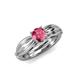 4 - Kayla Signature Pink Tourmaline and Diamond Solitaire Plus Engagement Ring 