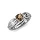 4 - Kayla Signature Smoky Quartz and Diamond Solitaire Plus Engagement Ring 