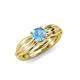 4 - Kayla Signature Blue Topaz and Diamond Solitaire Plus Engagement Ring 