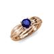4 - Kayla Signature Blue Sapphire and Diamond Solitaire Plus Engagement Ring 