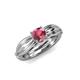 4 - Kayla Signature Rhodolite Garnet and Diamond Solitaire Plus Engagement Ring 