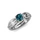 4 - Kayla Signature Blue and White Diamond Solitaire Plus Engagement Ring 
