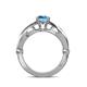 5 - Kayla Signature Blue Topaz and Diamond Solitaire Plus Engagement Ring 