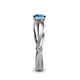 6 - Kayla Signature Blue Topaz and Diamond Solitaire Plus Engagement Ring 